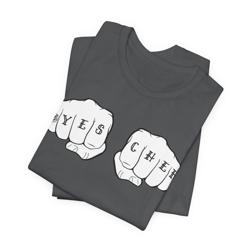 Knuckle Tattoo 'YES CHEF' T-Shirt — Chef Kitchen Tattoo Graphic Tee