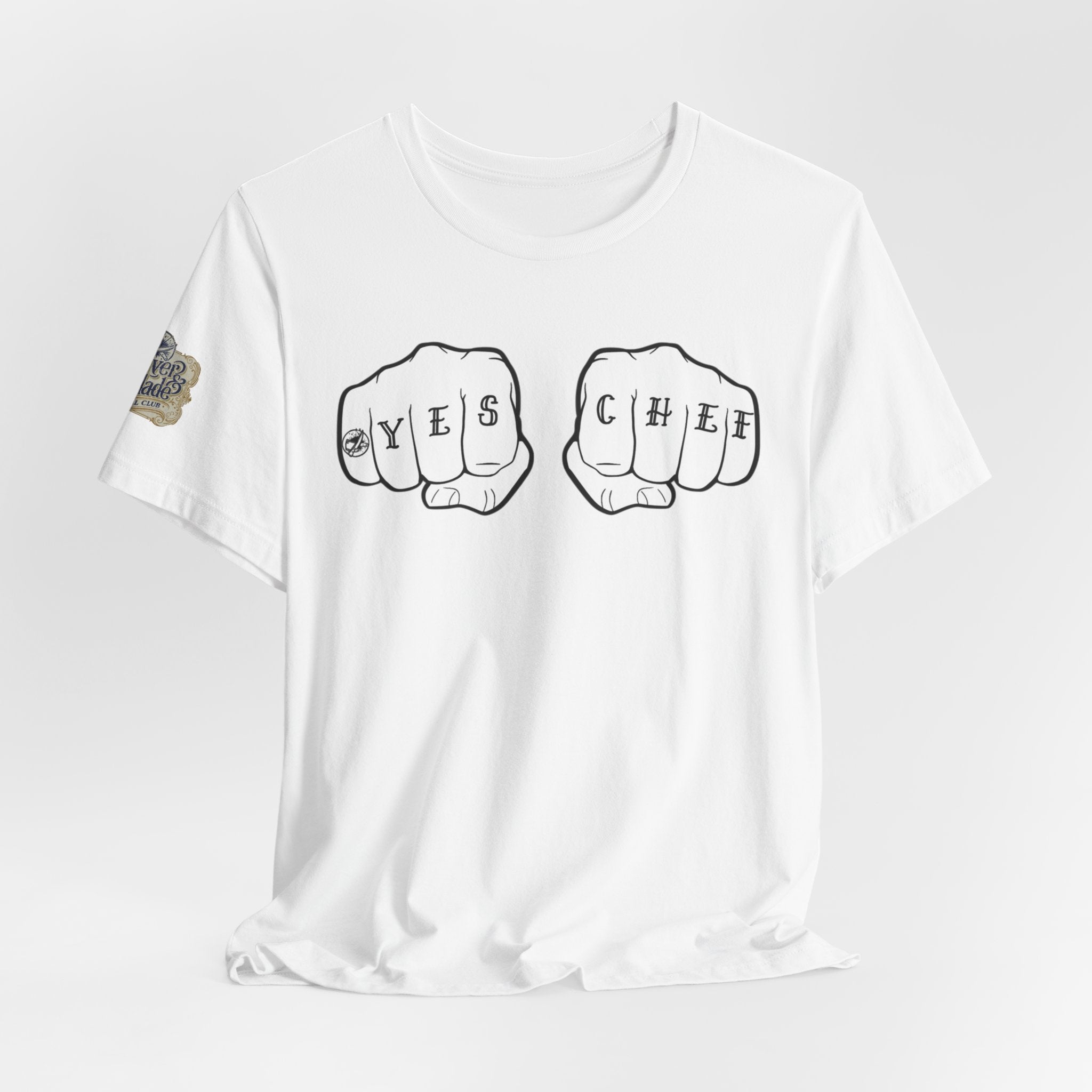 Knuckle Tattoo 'YES CHEF' T-Shirt — Chef Kitchen Tattoo Graphic Tee