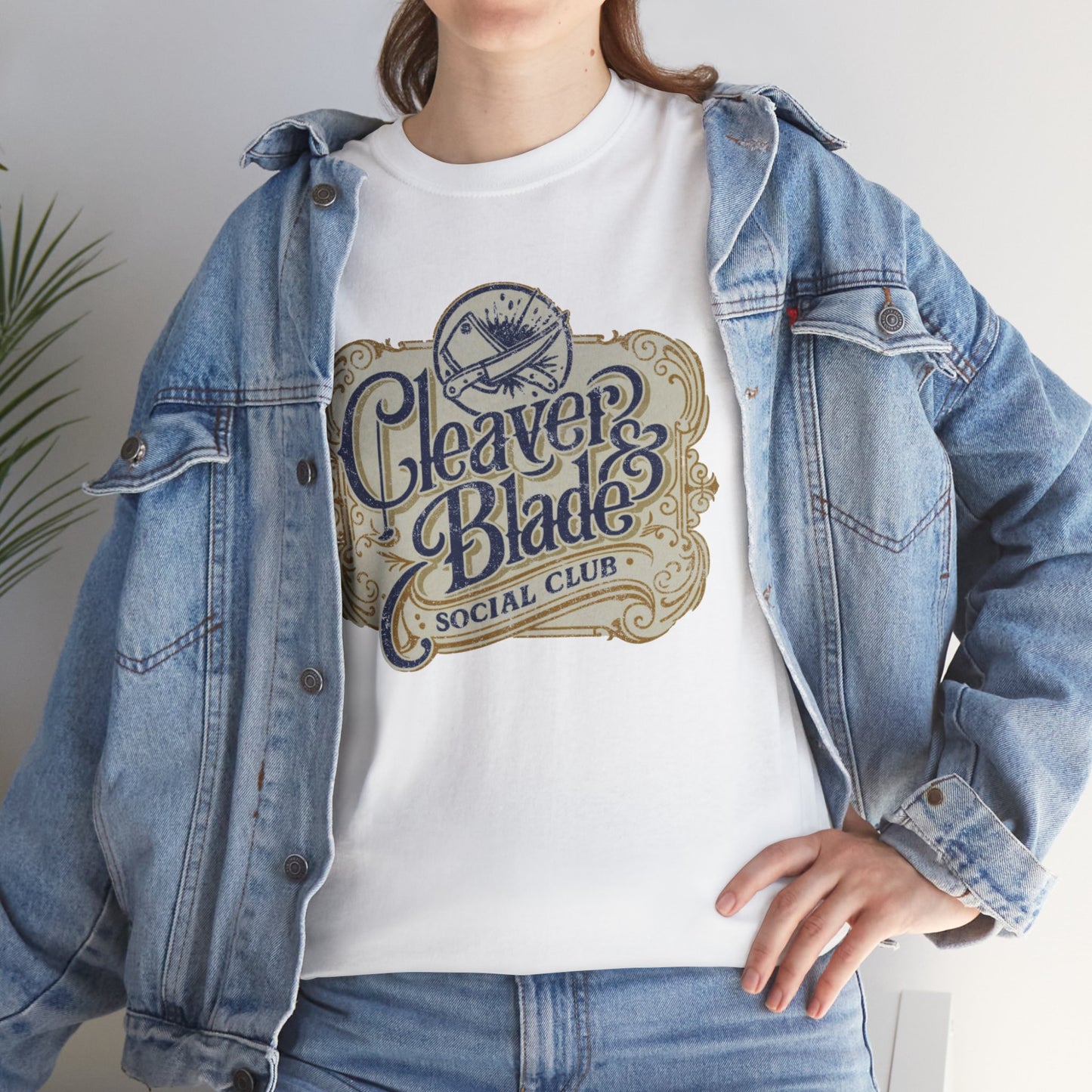 Cleaver & Blade Social Club T-Shirt — Vintage Barbershop Logo Tee