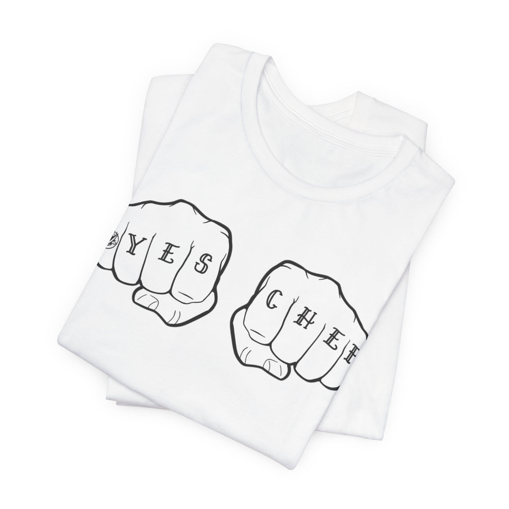 Knuckle Tattoo 'YES CHEF' T-Shirt — Chef Kitchen Tattoo Graphic Tee