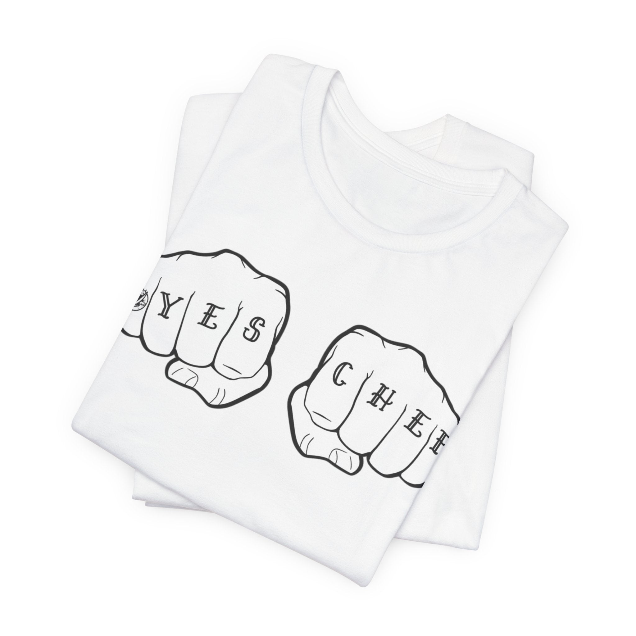 Knuckle Tattoo 'YES CHEF' T-Shirt — Chef Kitchen Tattoo Graphic Tee