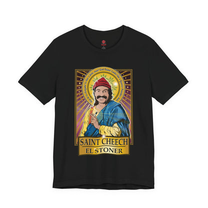 Saint Cheech El Stoner T‑Shirt — Retro Cannabis Prayer Tee