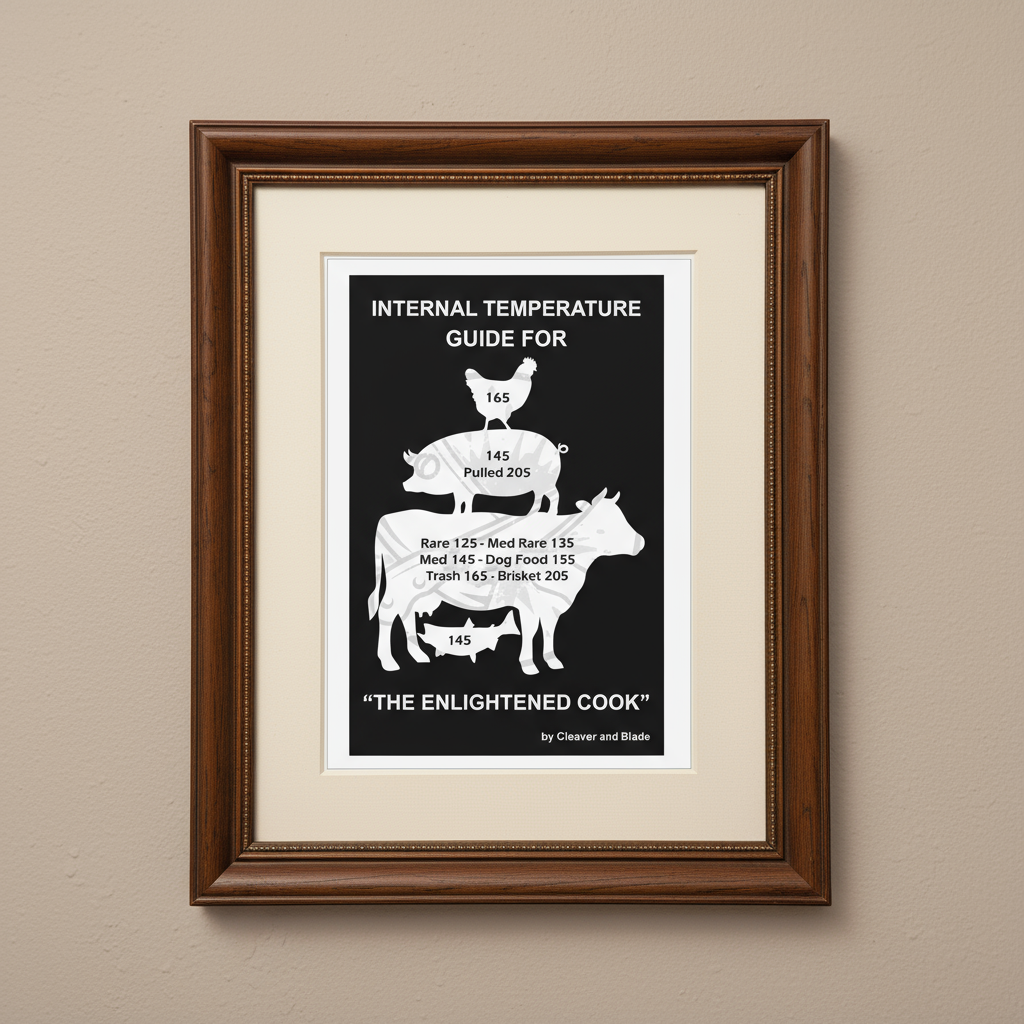Kitchen Wall Art – Internal Temperature Guide for Meat | Cleaver & Blade®
