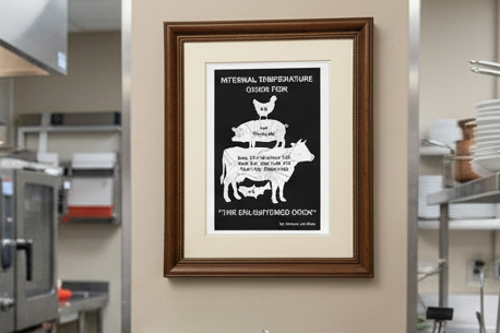 Kitchen Wall Art – Internal Temperature Guide for Meat | Cleaver & Blade®