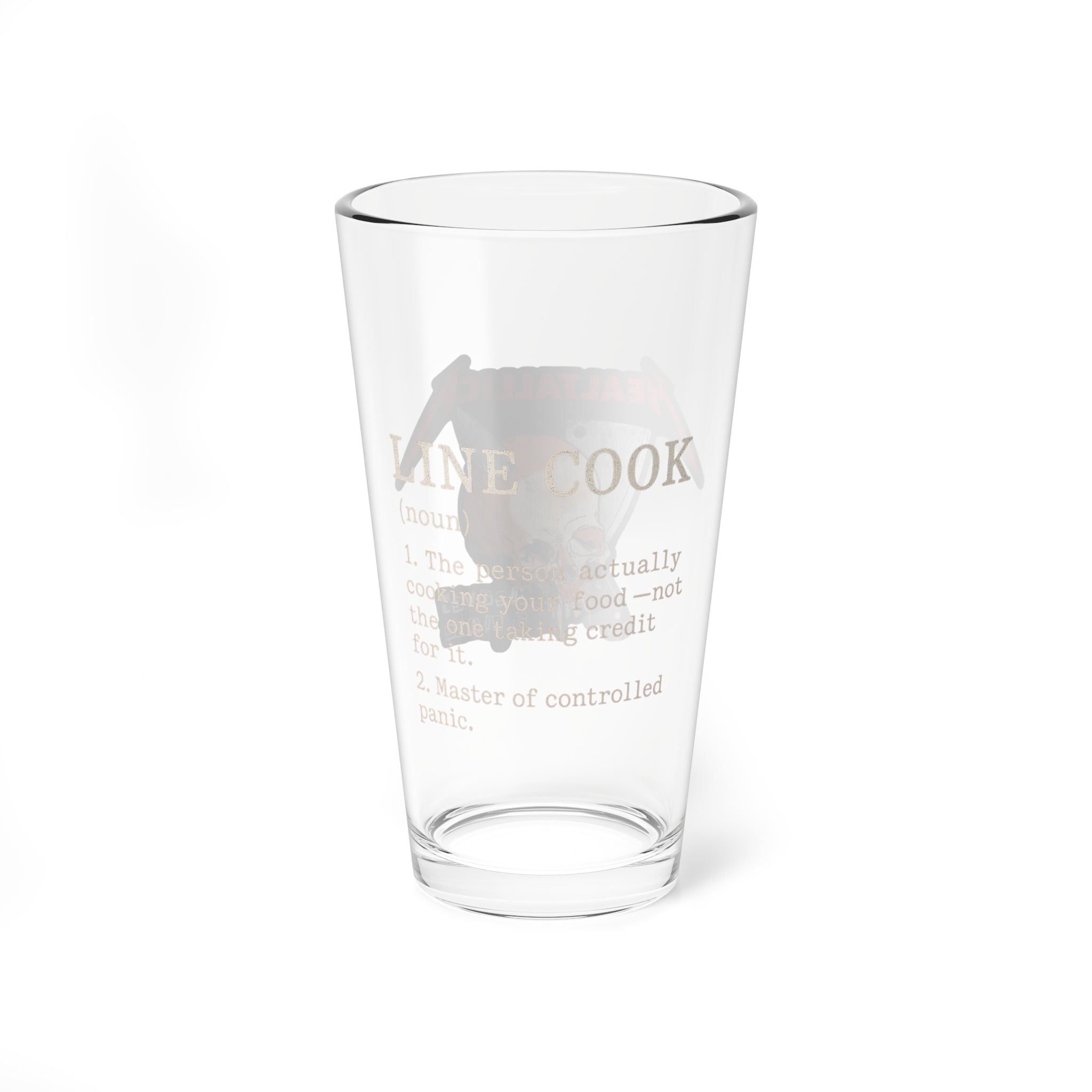Mixing Glass — Line Cook Mealtallica 16oz Pint Glass