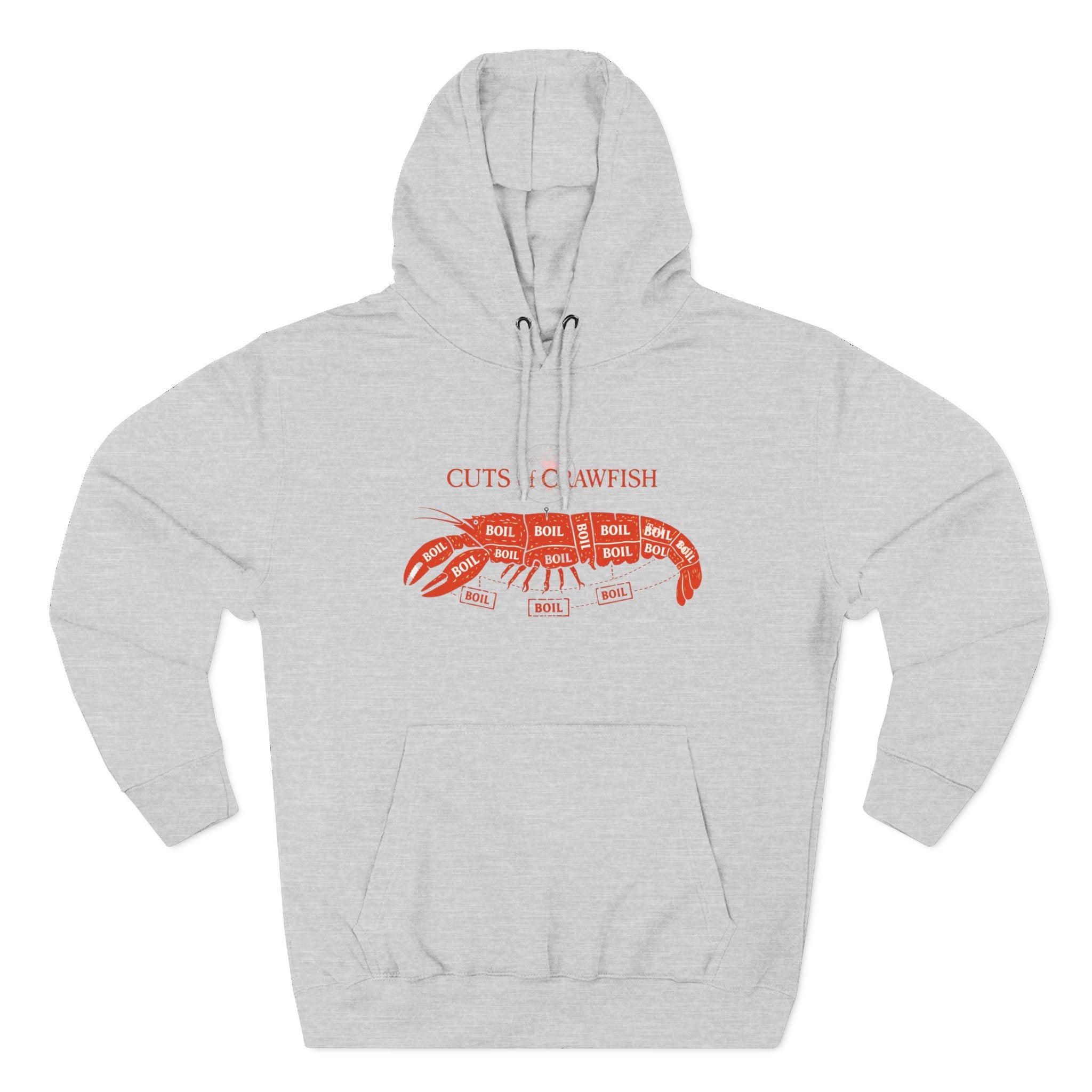 Crawfish Cuts Diagram Hoodie — Seafood Lover Graphic Fleece Hoodie
