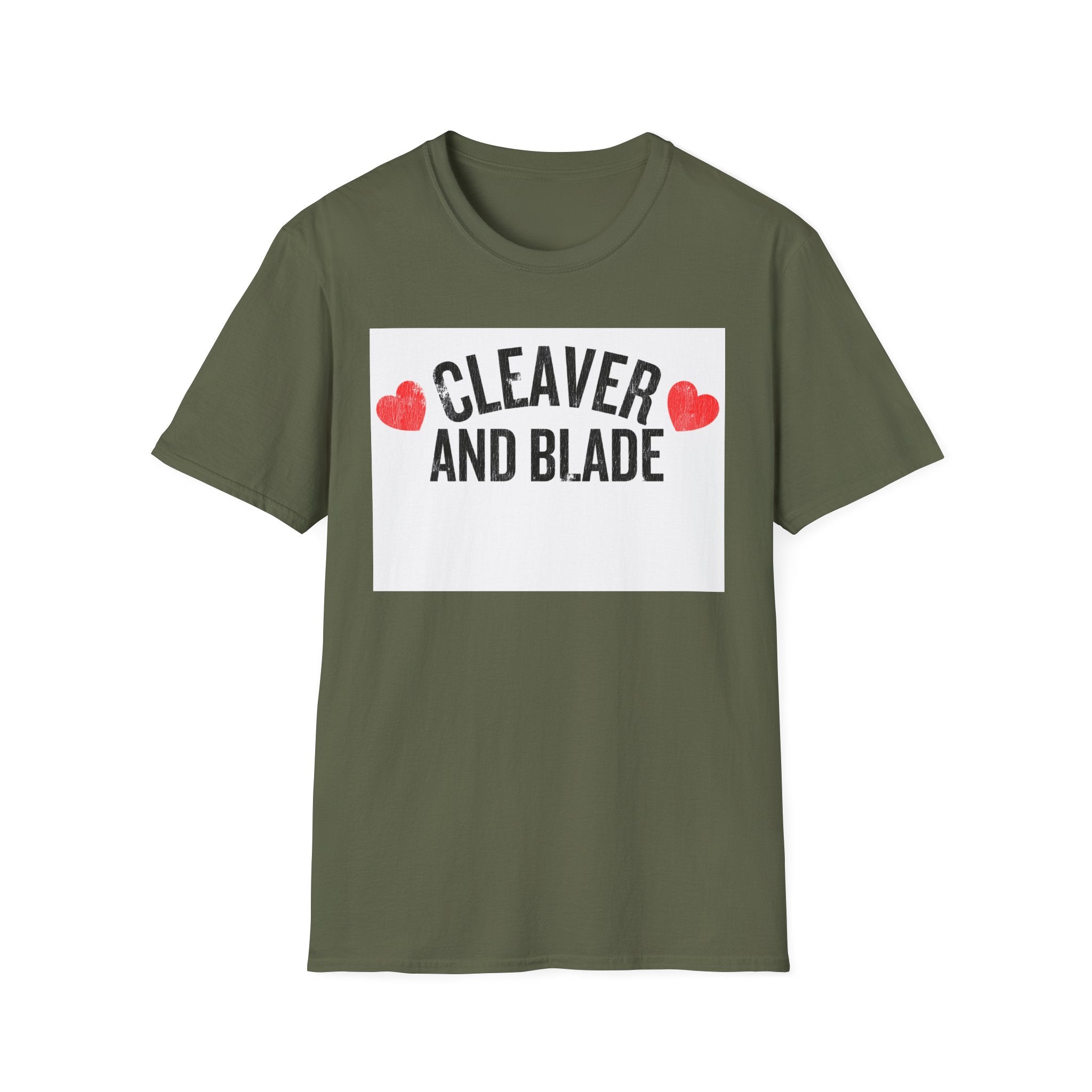 Cleaver And Blade T-Shirt — Cute Kitchen Couple Chef Shirt with Heart Accents