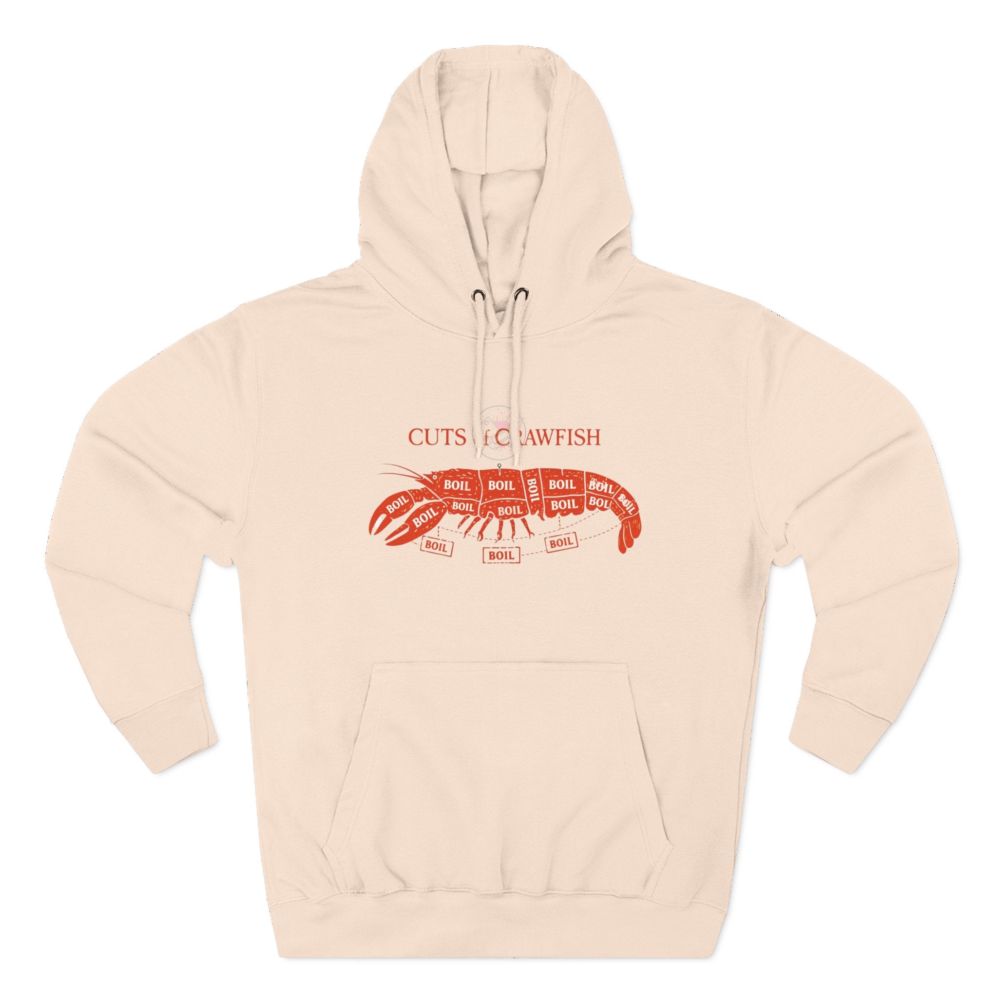 Crawfish Cuts Diagram Hoodie — Seafood Lover Graphic Fleece Hoodie