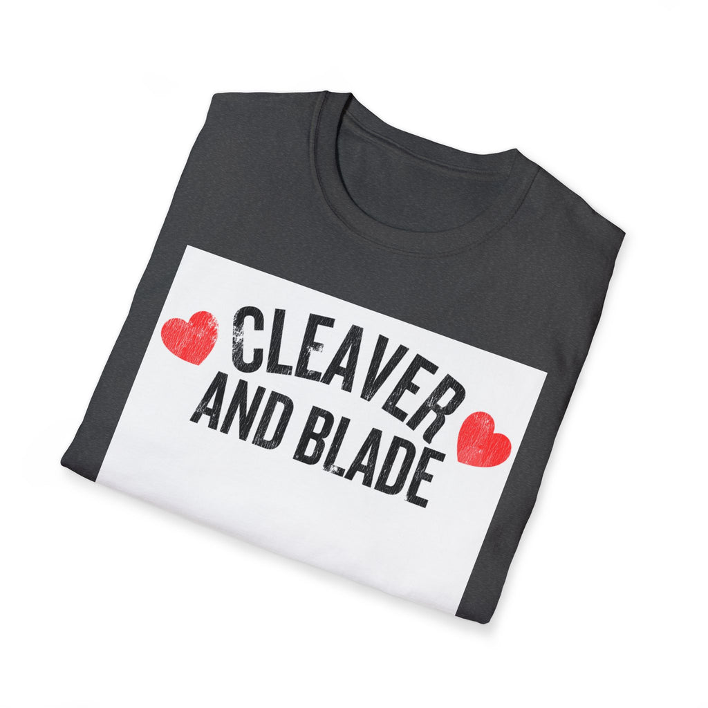 Cleaver And Blade T-Shirt — Cute Kitchen Couple Chef Shirt with Heart Accents