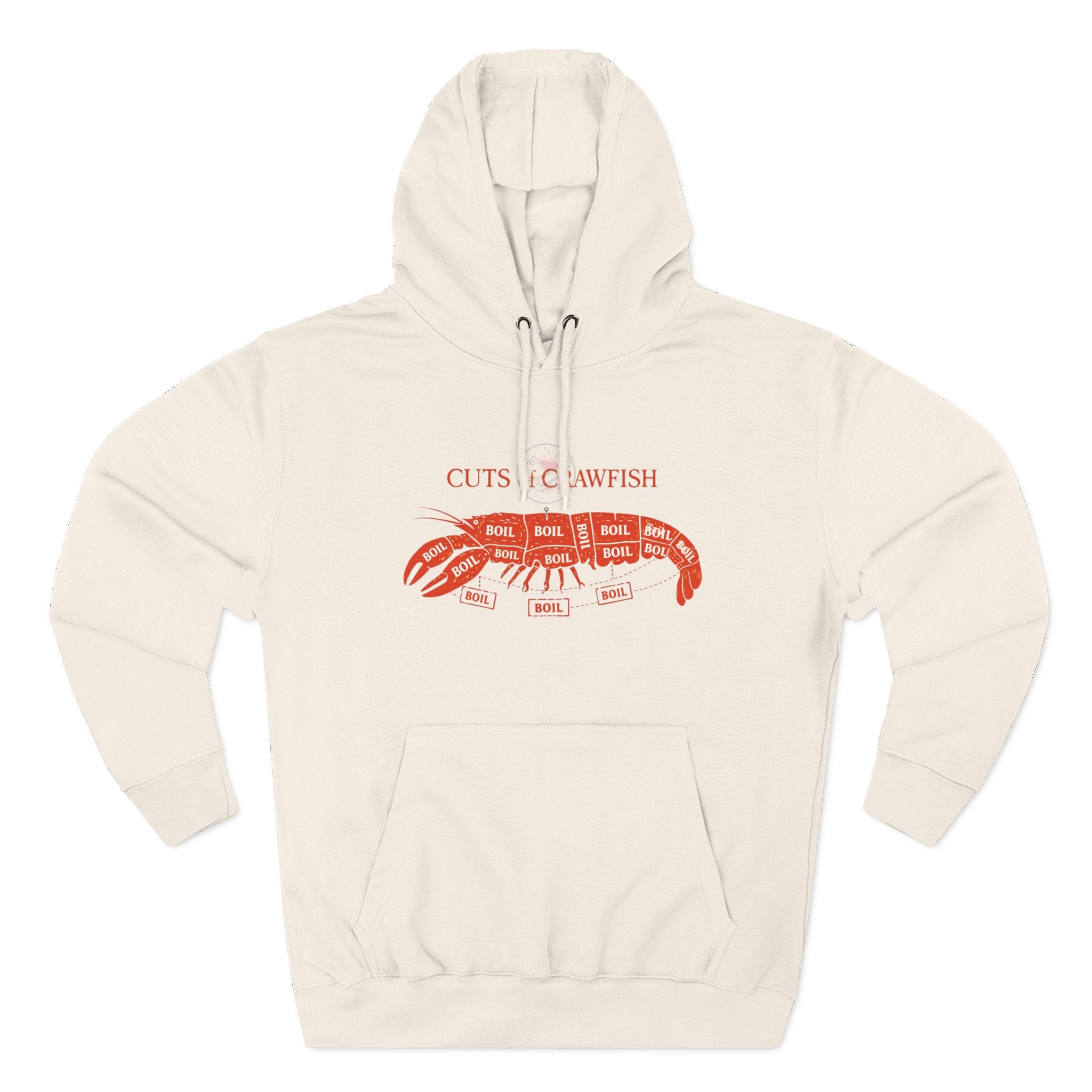 Crawfish Cuts Diagram Hoodie — Seafood Lover Graphic Fleece Hoodie