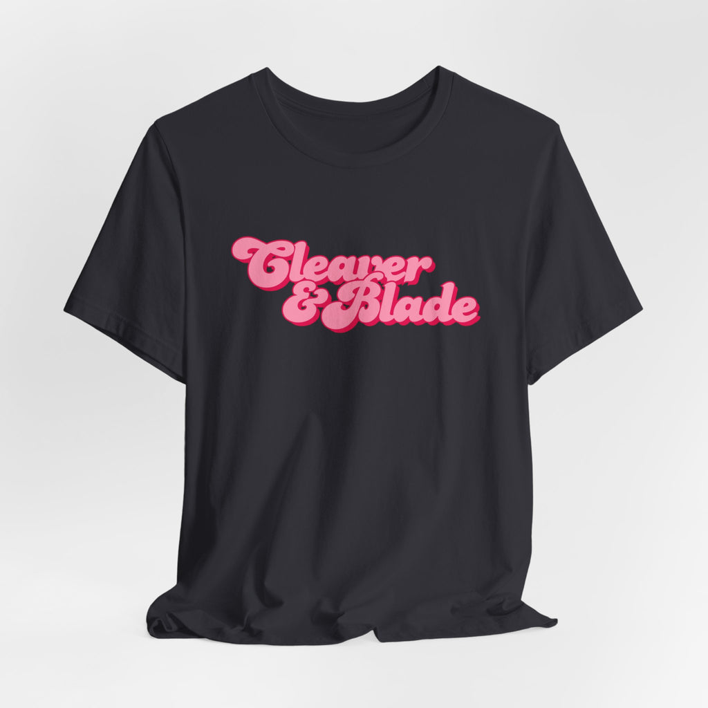 Cleaner & Blade Pink Retro Logo Tee