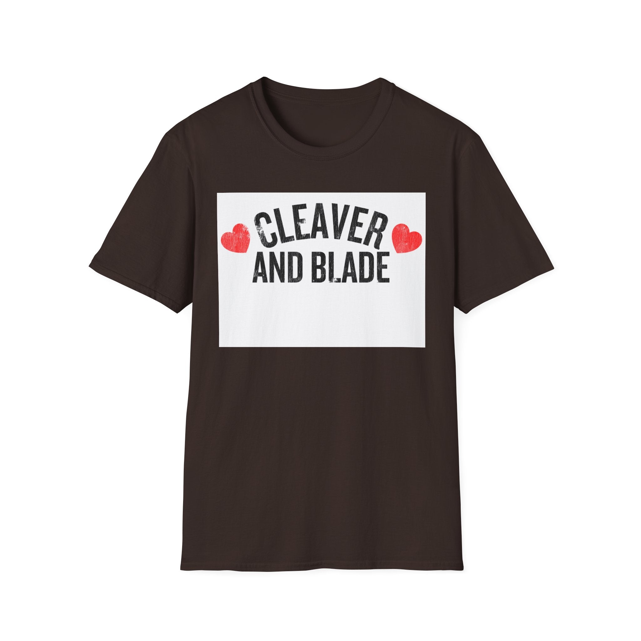 Cleaver And Blade T-Shirt — Cute Kitchen Couple Chef Shirt with Heart Accents