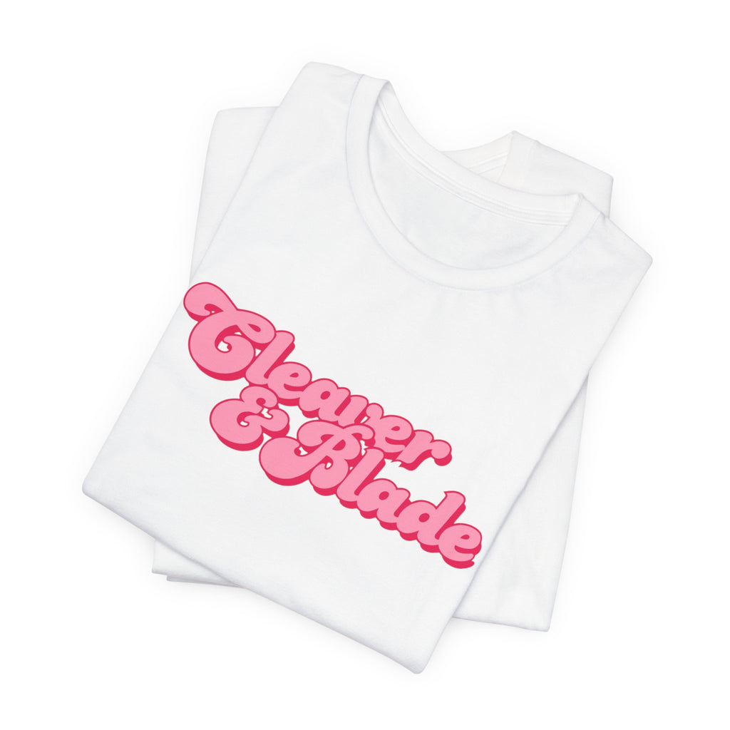 Cleaner & Blade Pink Retro Logo Tee