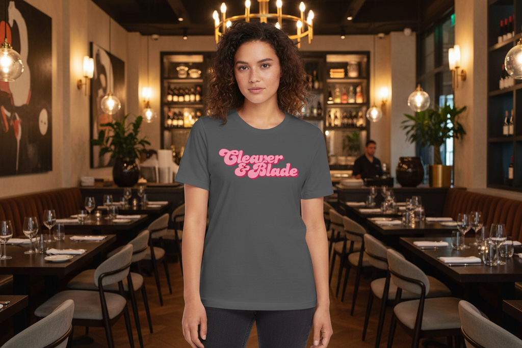 Cleaner & Blade Pink Retro Logo Tee