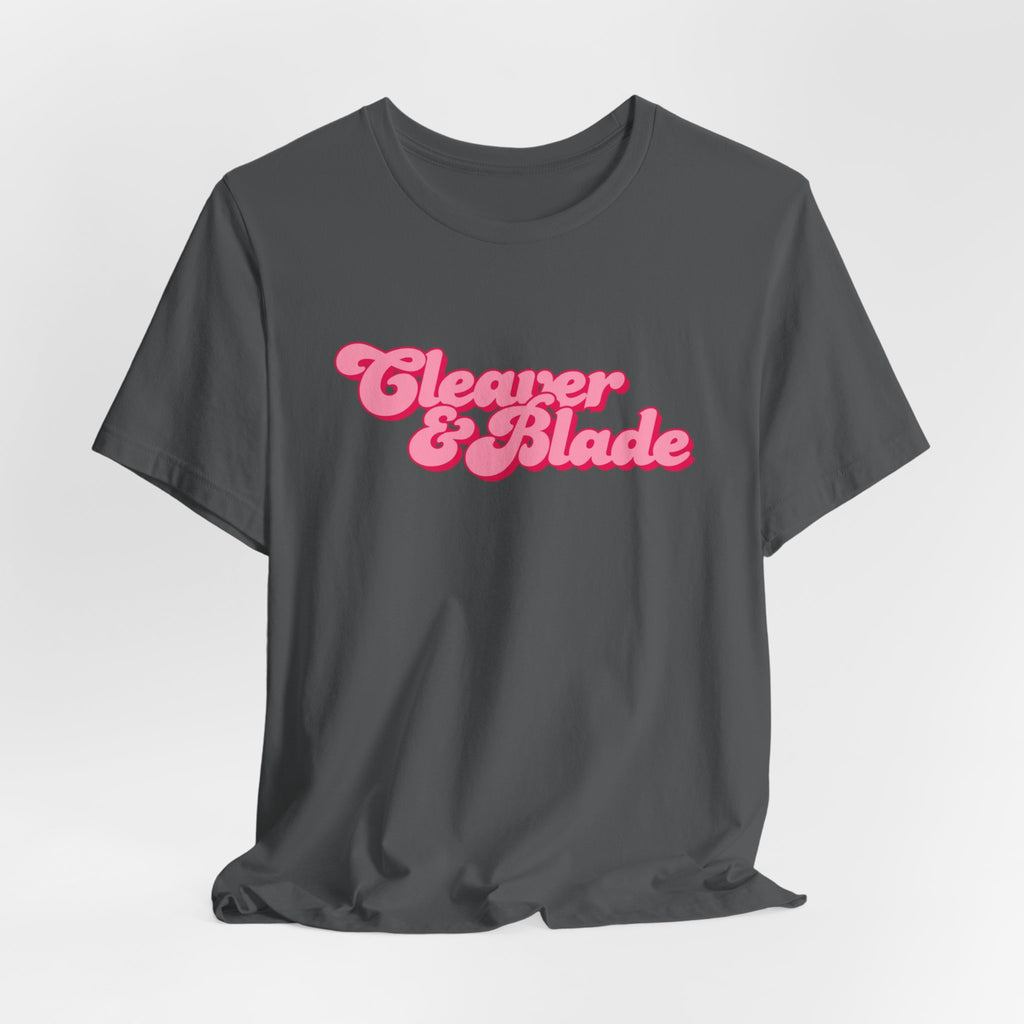 Cleaner & Blade Pink Retro Logo Tee