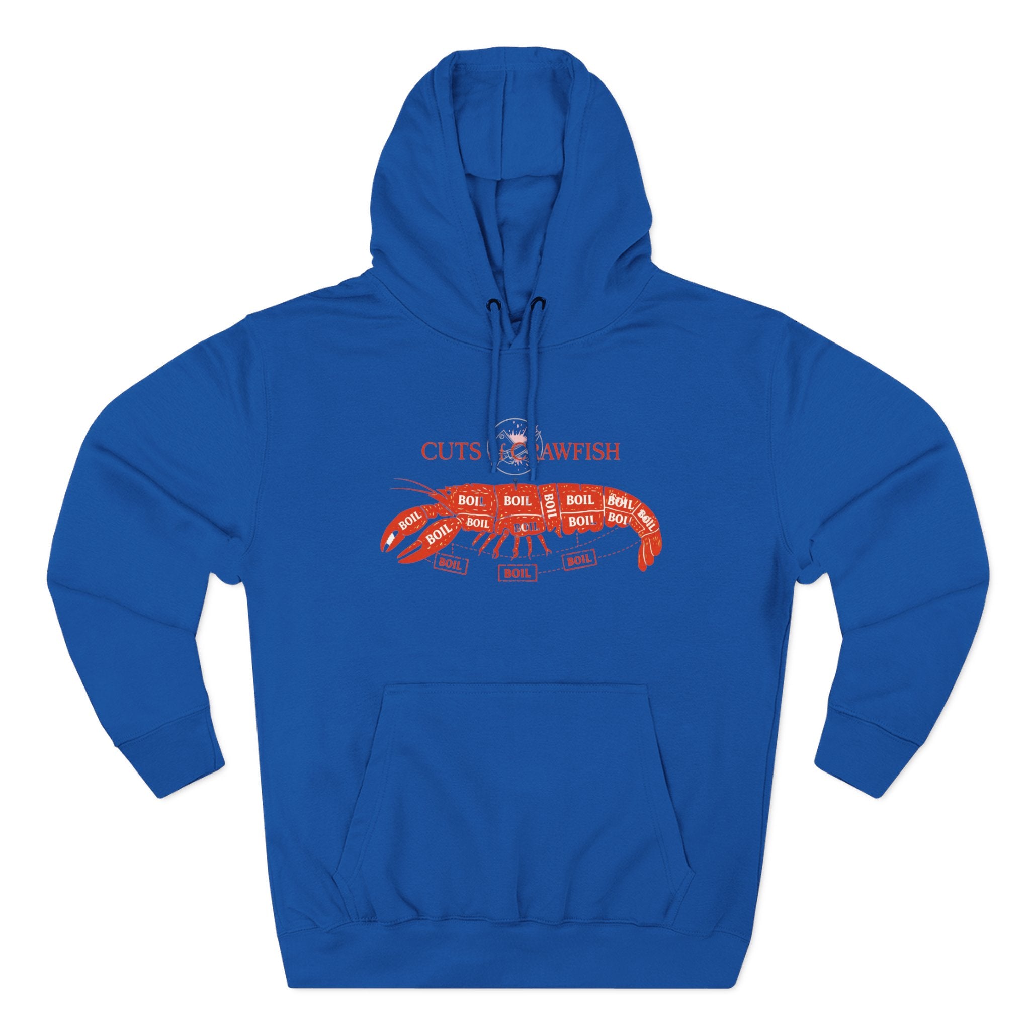 Crawfish Cuts Diagram Hoodie — Seafood Lover Graphic Fleece Hoodie