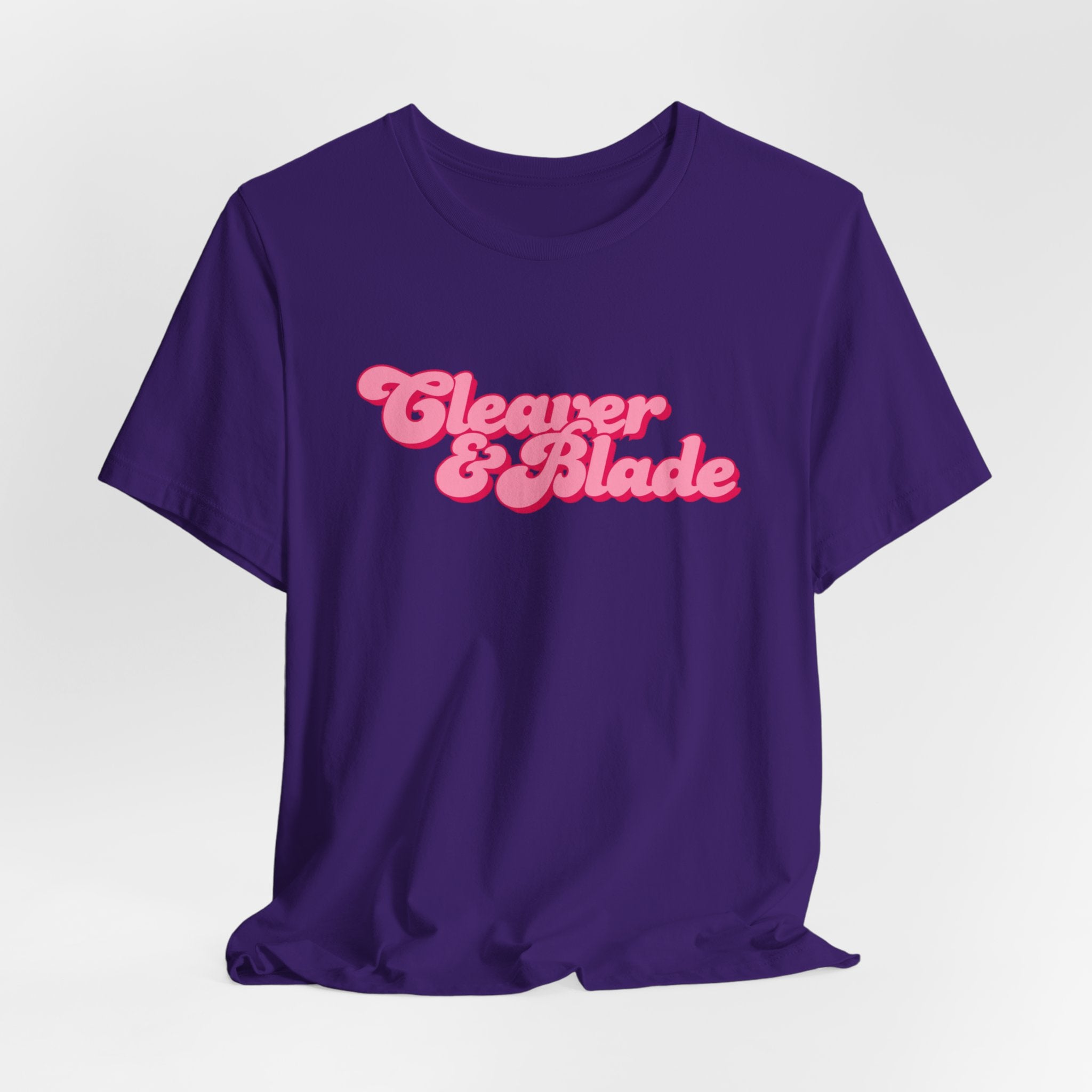 Cleaner & Blade Pink Retro Logo Tee