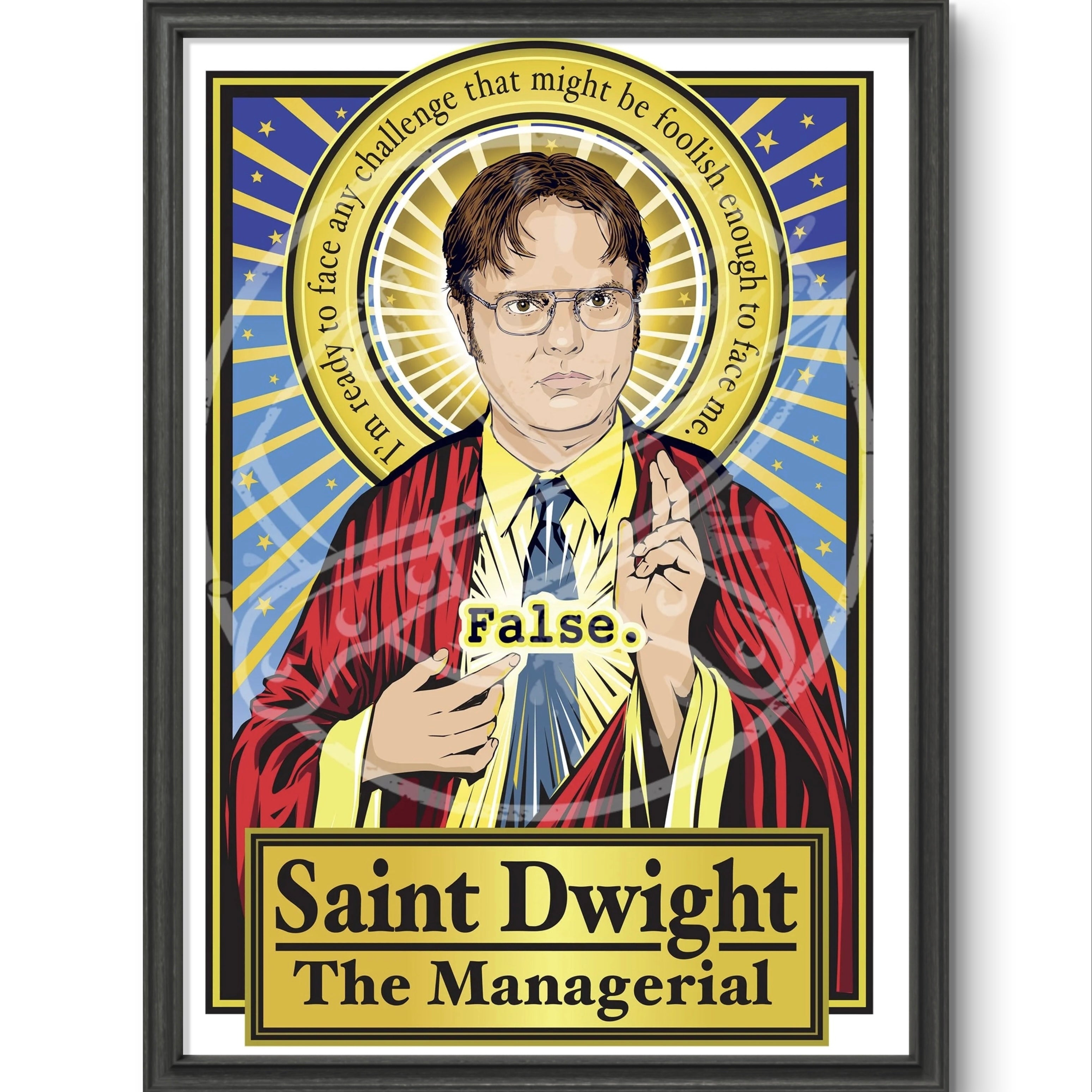 Saint Dwight The Managerial Poster Cleaverandblade.com