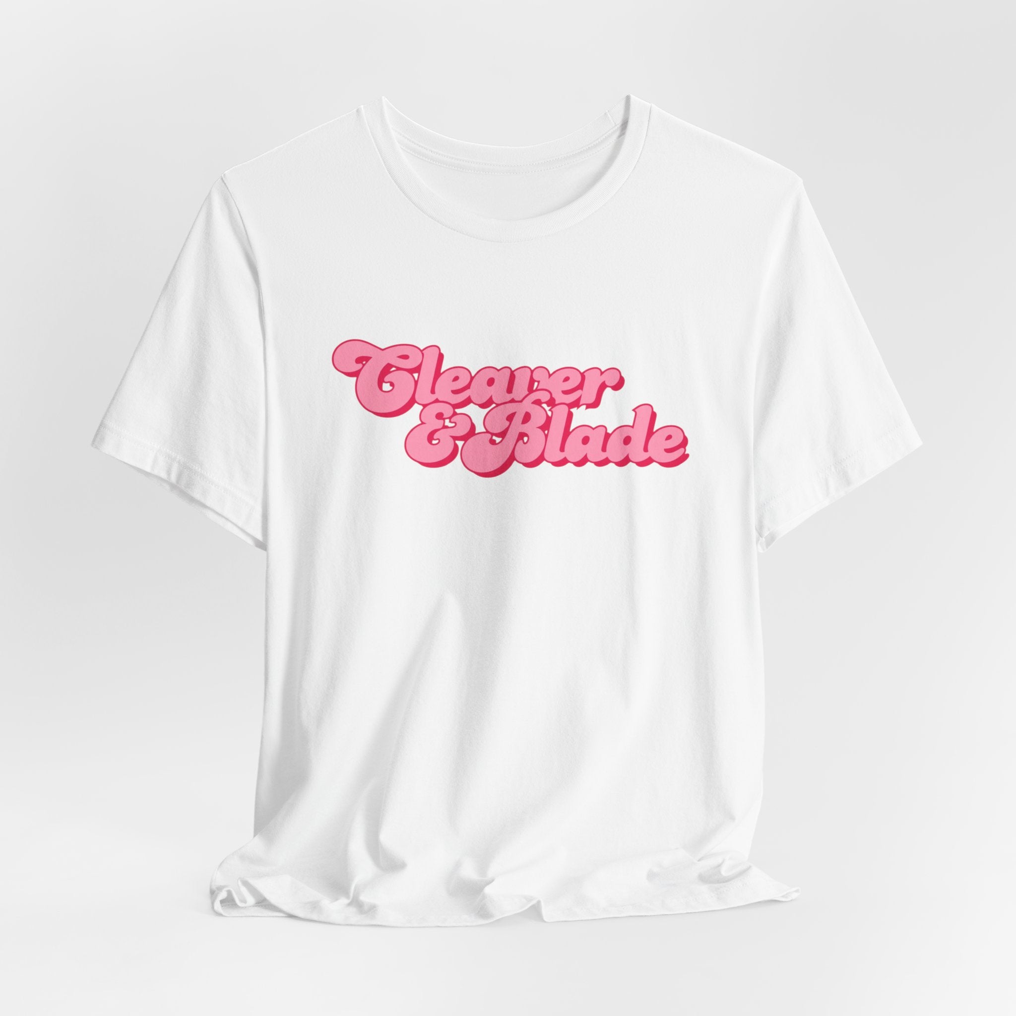 Cleaner & Blade Pink Retro Logo Tee