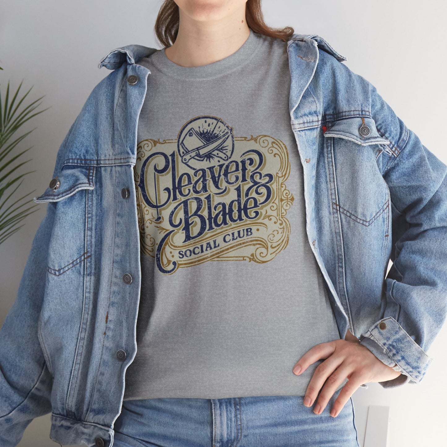 Cleaver & Blade Social Club T-Shirt — Vintage Barbershop Logo Tee