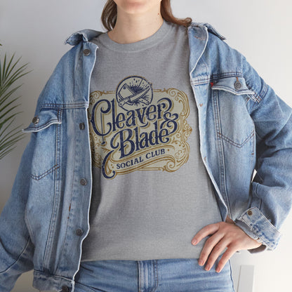 Cleaver & Blade Social Club T-Shirt — Vintage Barbershop Logo Tee