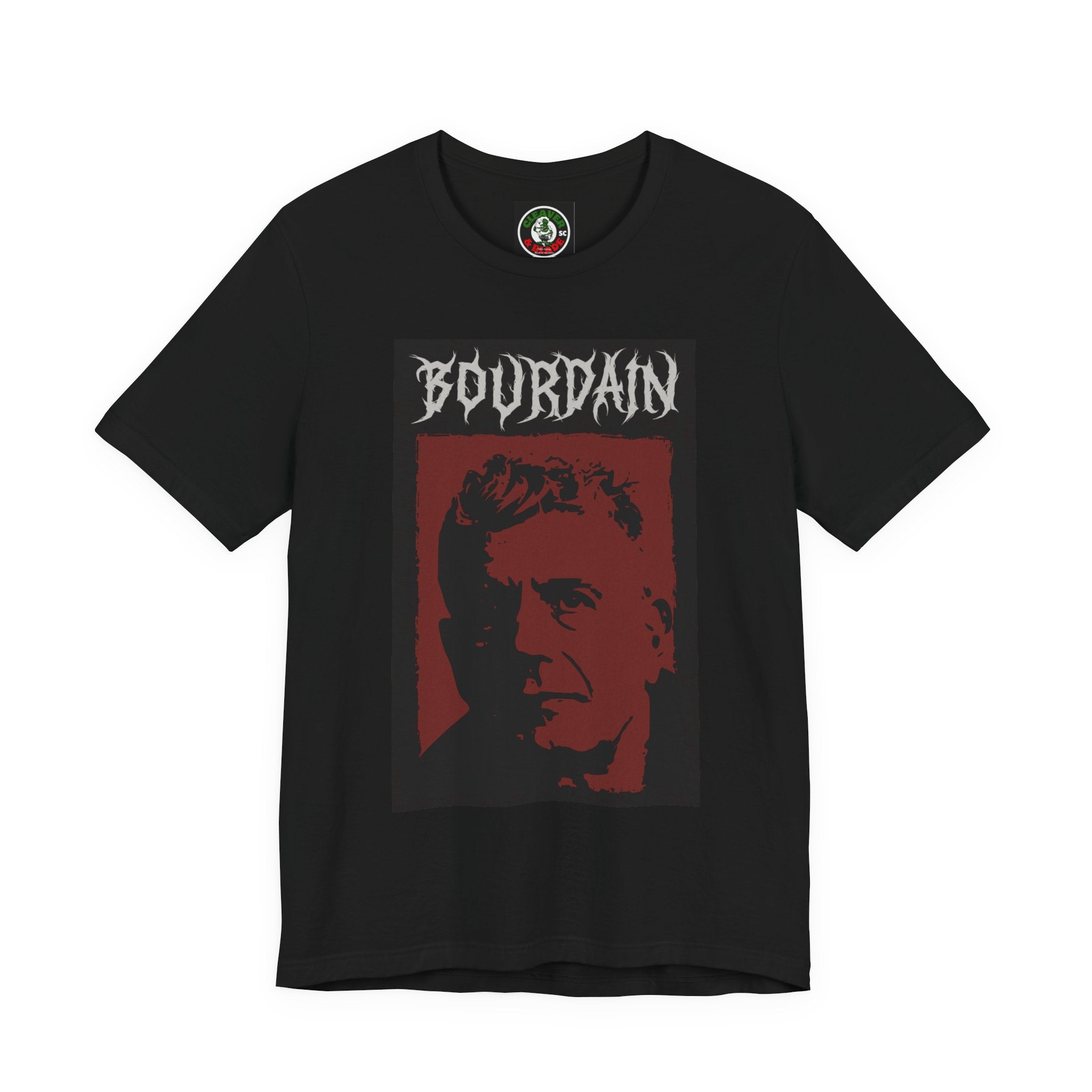 Portrait Graphic Tee - "Bourdain" Retro Red & Black Design