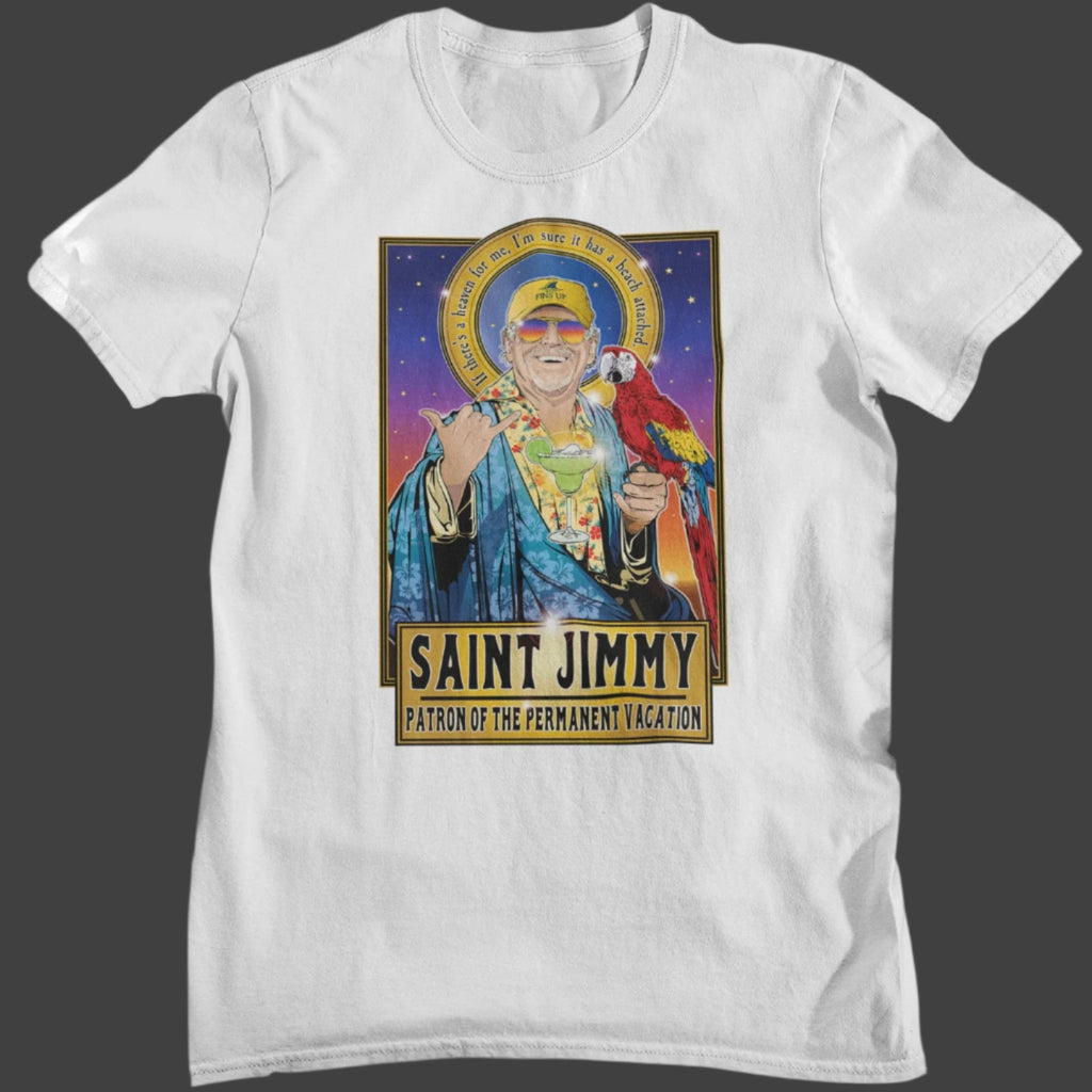 Saint Jimmy 🌴 Patron of the Permanent Vacation Shirt Cleaverandblade.com