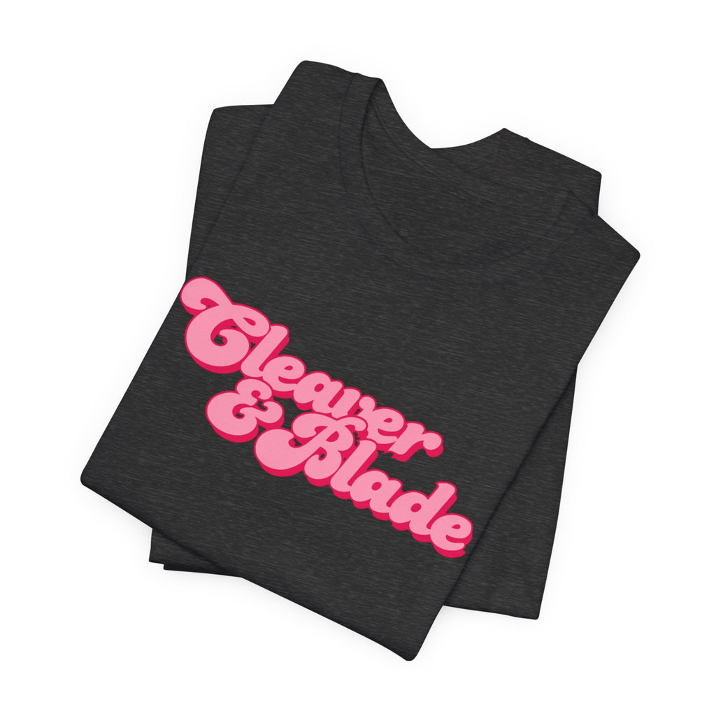 Cleaner & Blade Pink Retro Logo Tee