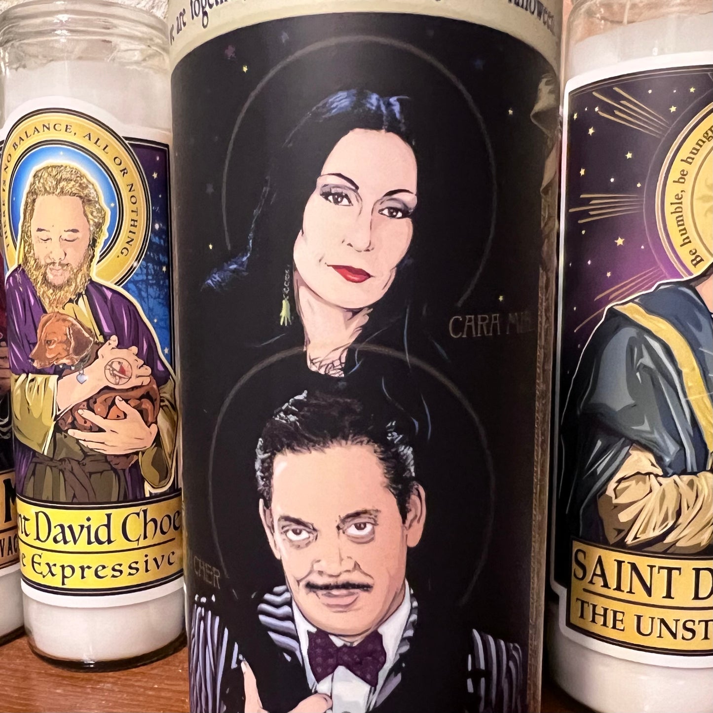 Saint Morticia and Gomez 🖤Candle Cleaverandblade.com