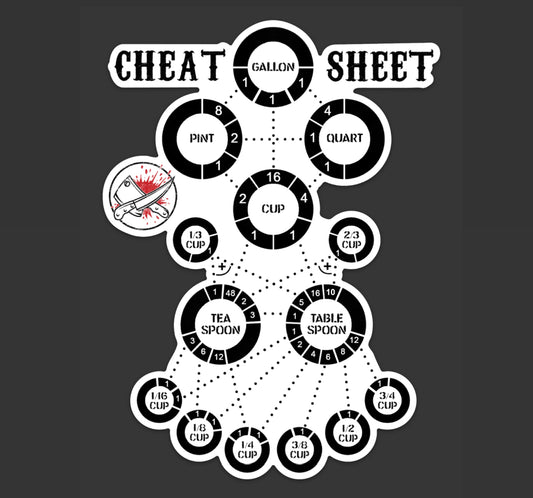 Kitchen Conversion Cheat Sheet Magnet Cleaverandblade.com
