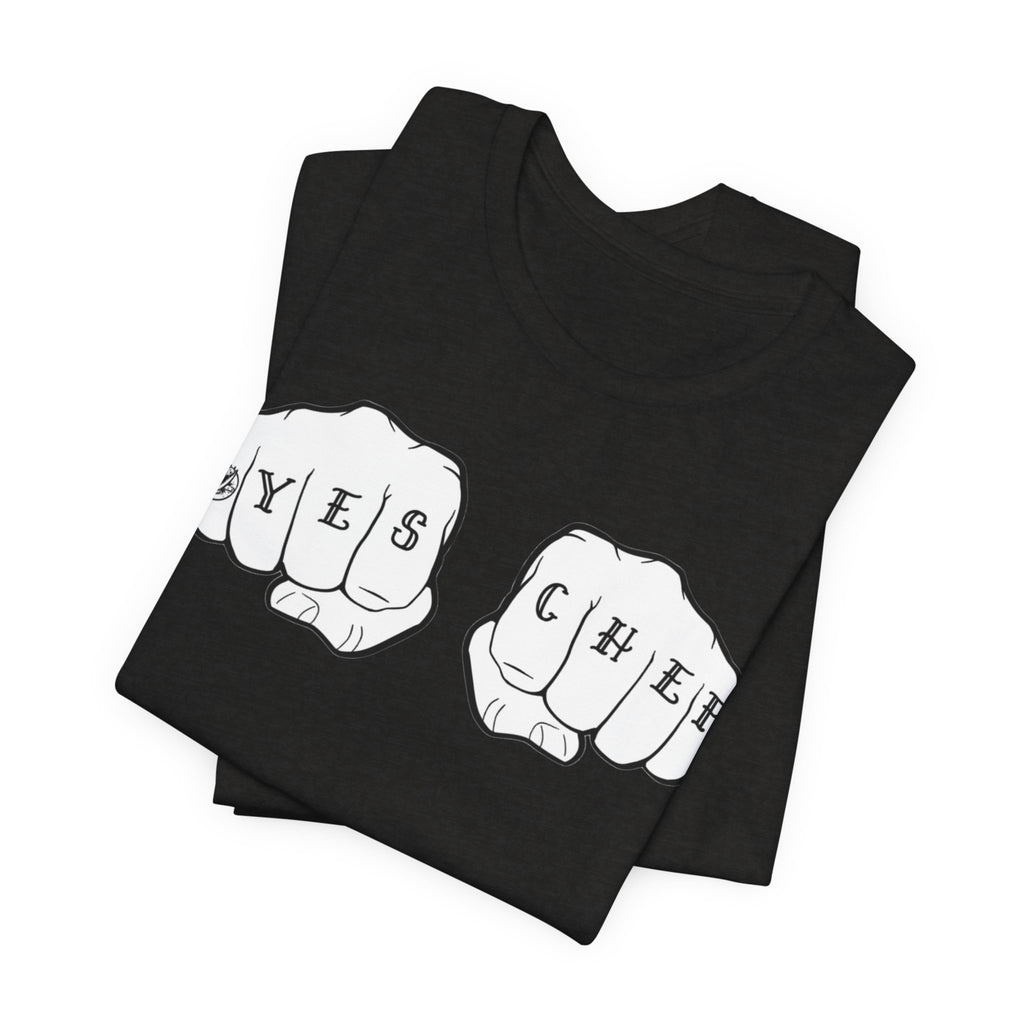 Knuckle Tattoo 'YES CHEF' T-Shirt — Chef Kitchen Tattoo Graphic Tee