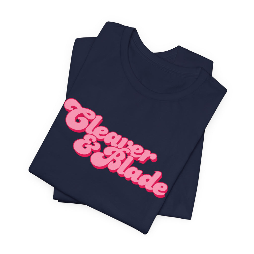 Cleaner & Blade Pink Retro Logo Tee