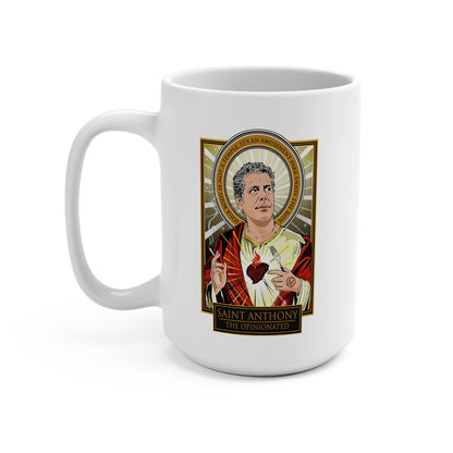 Saint Anthony Bourdain Mug – 15oz Saint Anthony Bourdain Tribute Coffee Cup