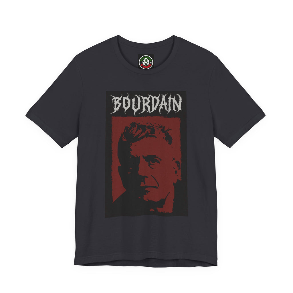 Portrait Graphic Tee - "Bourdain" Retro Red & Black Design