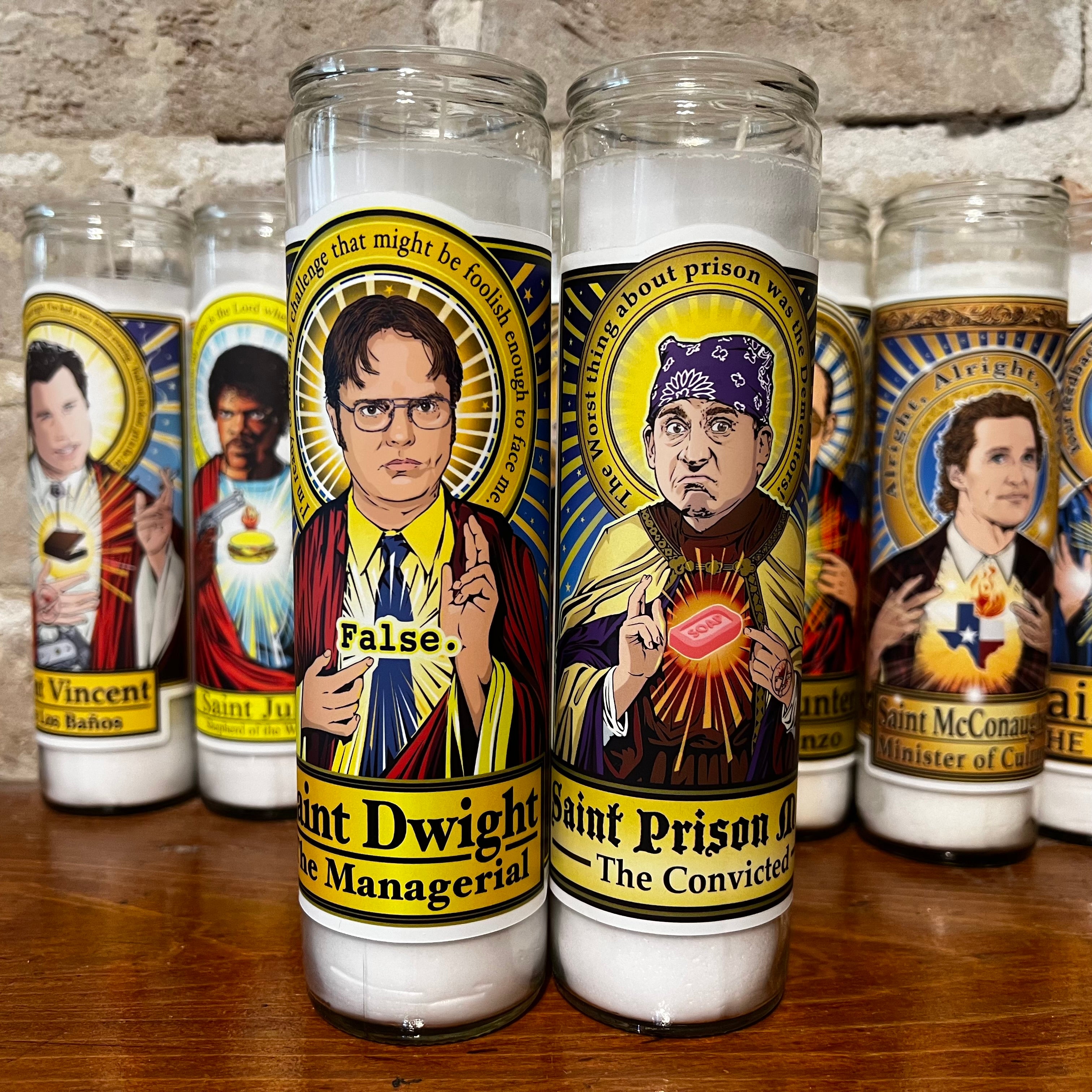 Saint Dwight The Managerial Candle Cleaverandblade.com