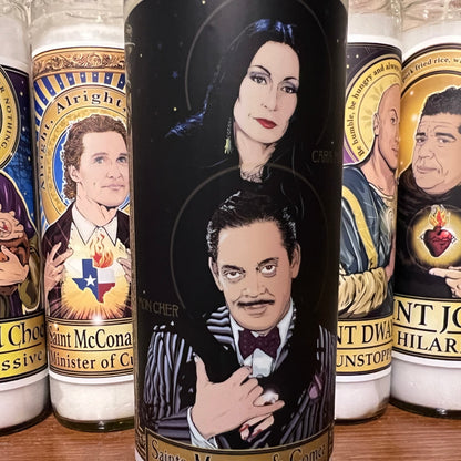 Saint Morticia and Gomez 🖤Candle Cleaverandblade.com