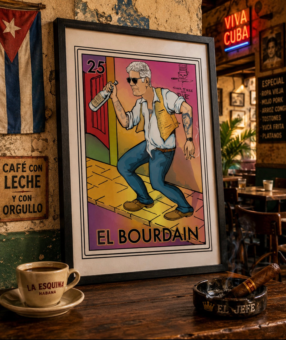 El Bourdain Cook Free or Die Poster