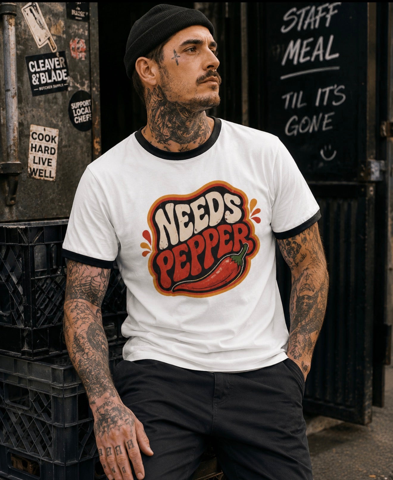Cleaver & Blade™ "Needs Pepper" Ringer Tee