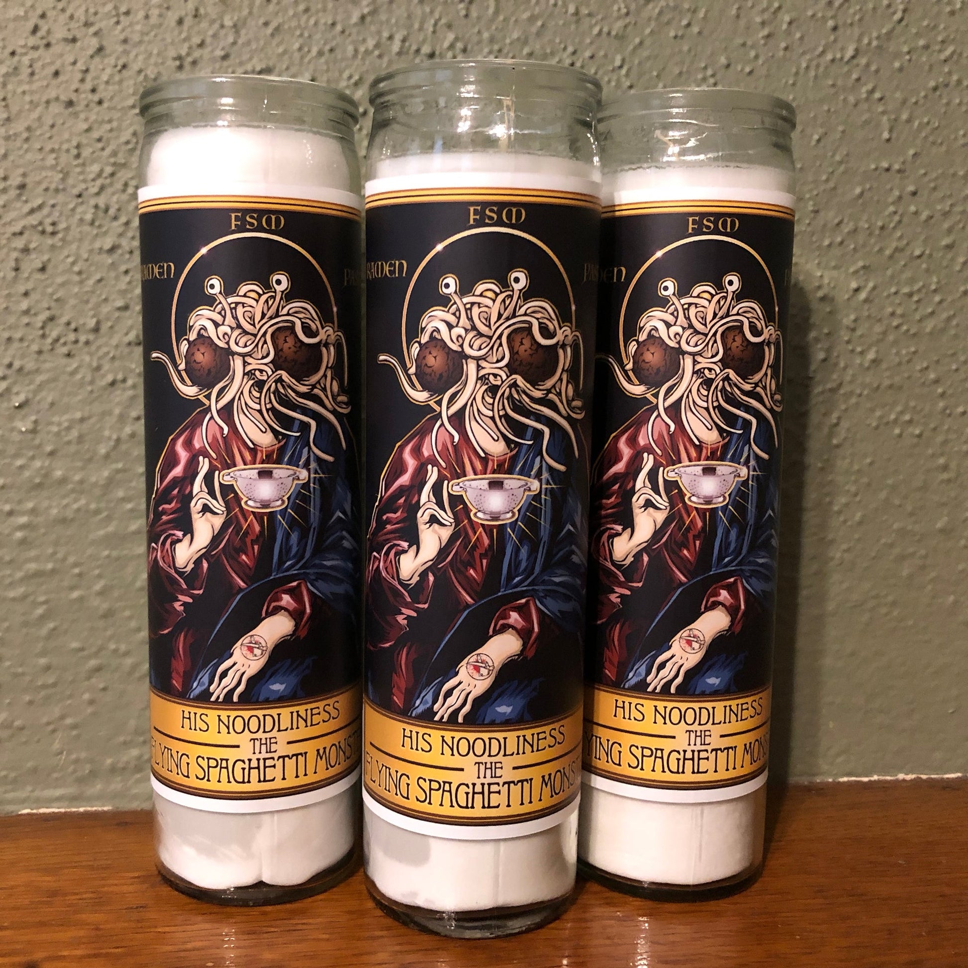 His Noodliness  Candle Cleaverandblade.com