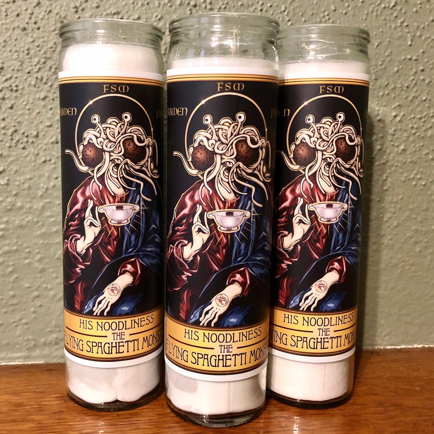 His Noodliness  Candle Cleaverandblade.com
