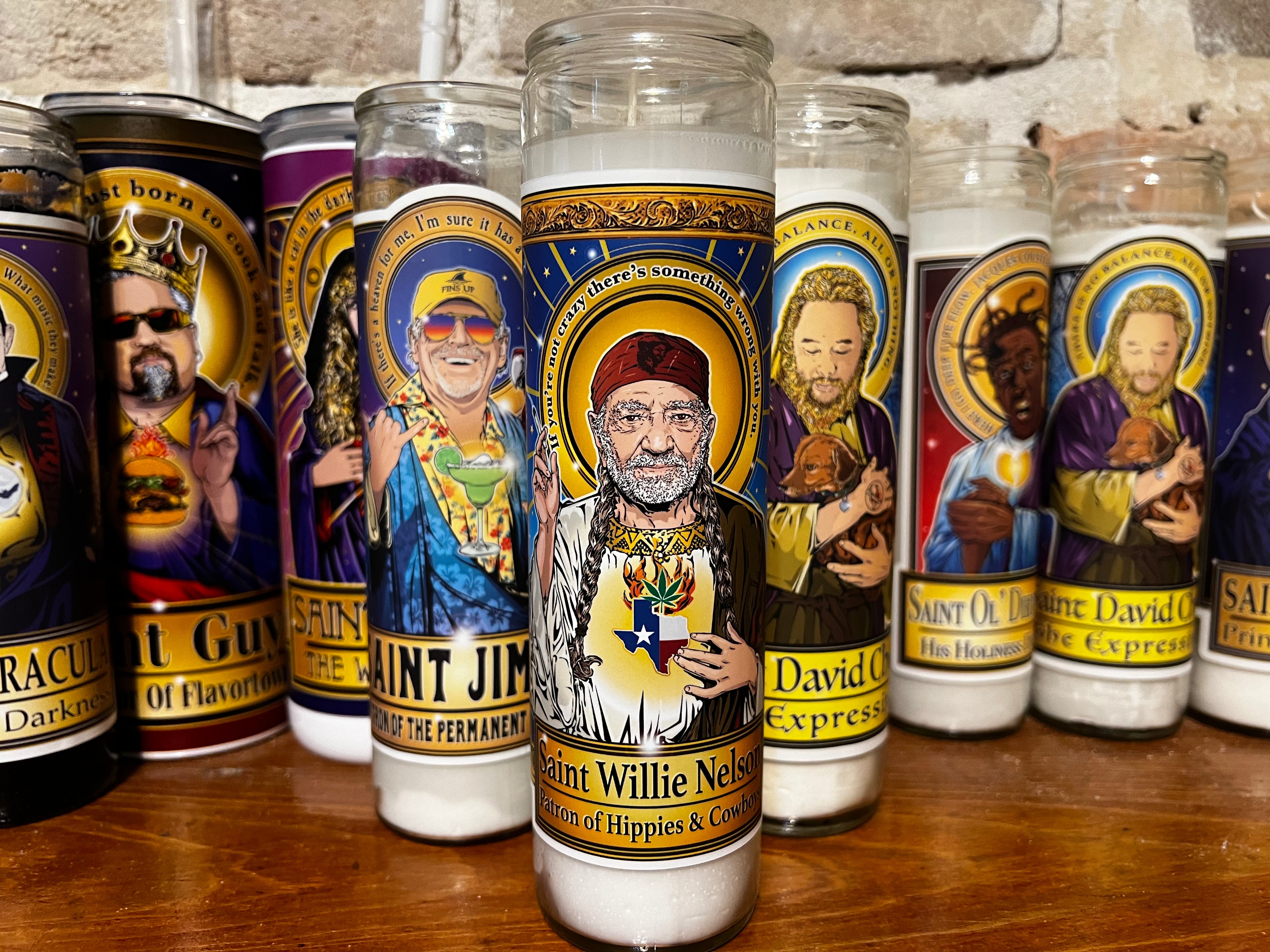 Saint Willie Patron of Hippies & Cowboys Candle Cleaverandblade.com