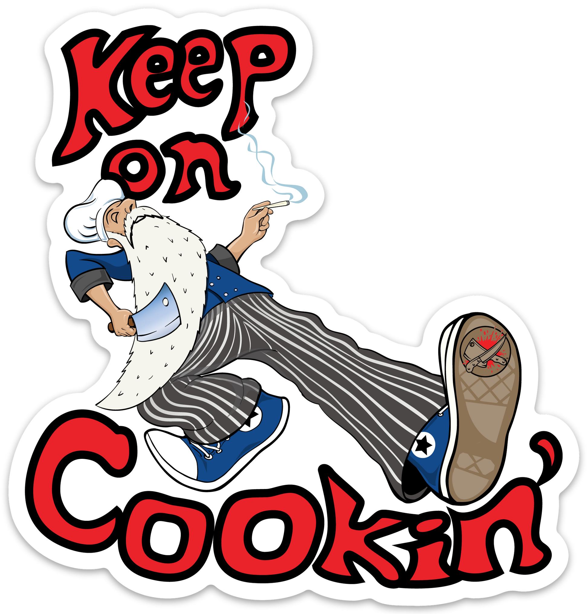 Keep On Cookin' Sticker Cleaverandblade.com