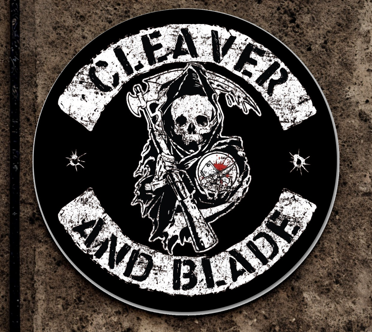 Reaper’s Service Club” – Cleaver & Blade Edition 7” sticker