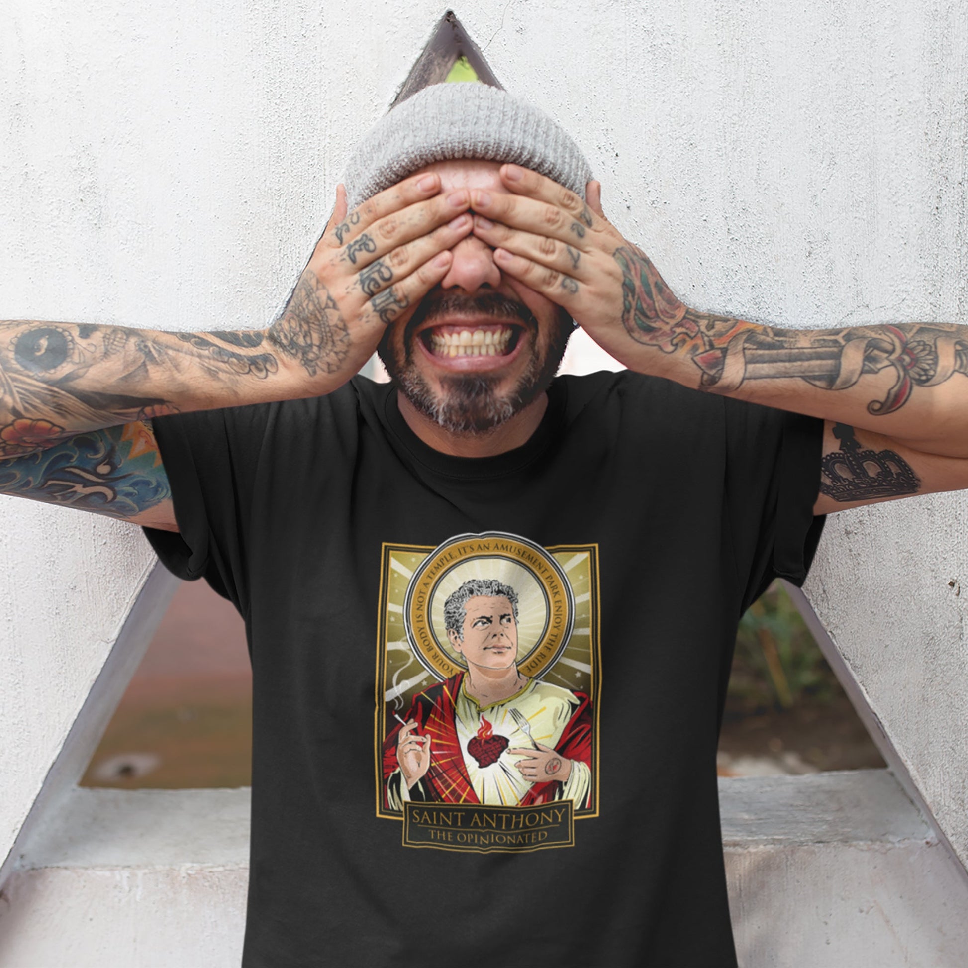 Saint Anthony Bourdain T-Shirt Cleaverandblade.com