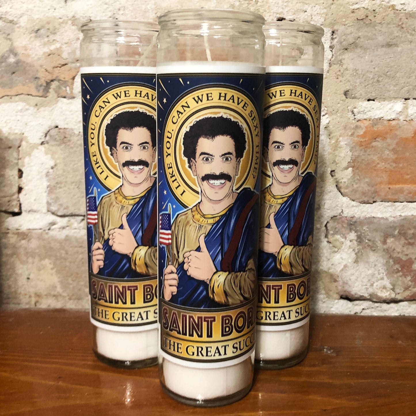 Saint Borat The Great Success Candle Cleaverandblade.com