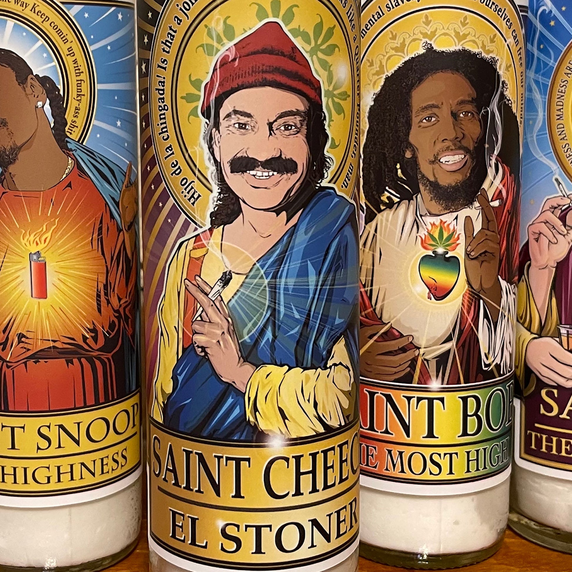 Saint Cheech El Stoner Candle Cleaverandblade.com