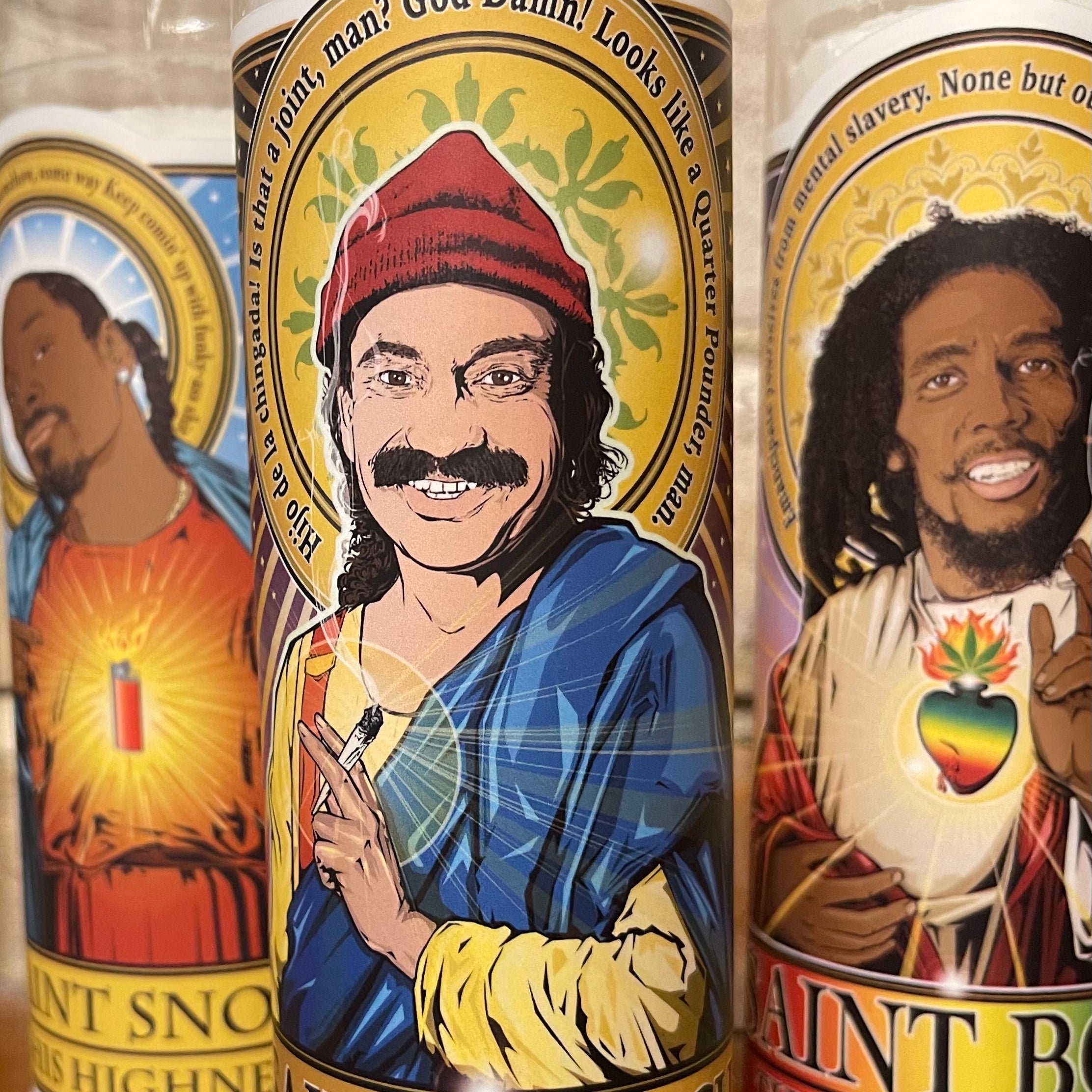 Saint Cheech El Stoner Candle Cleaverandblade.com