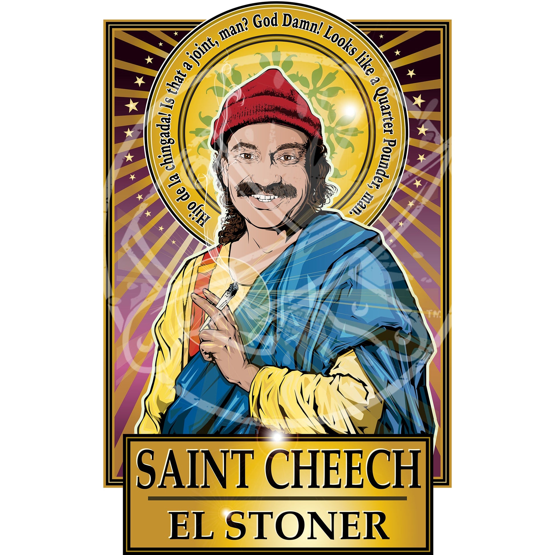 Saint Cheech El Stoner 💨 Poster – Cleaverandblade.com