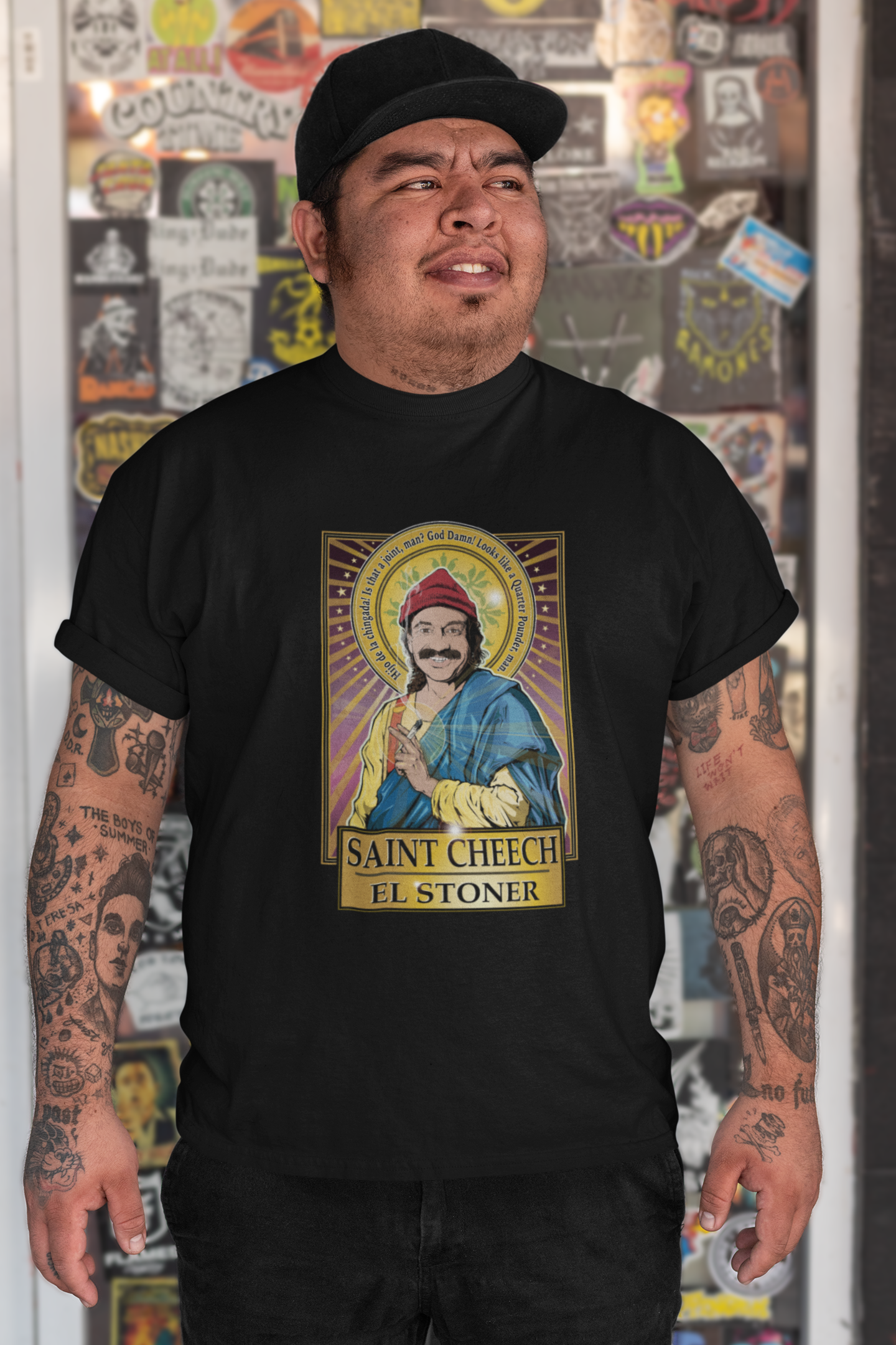 Saint Cheech El Stoner T-Shirt Cleaverandblade.com