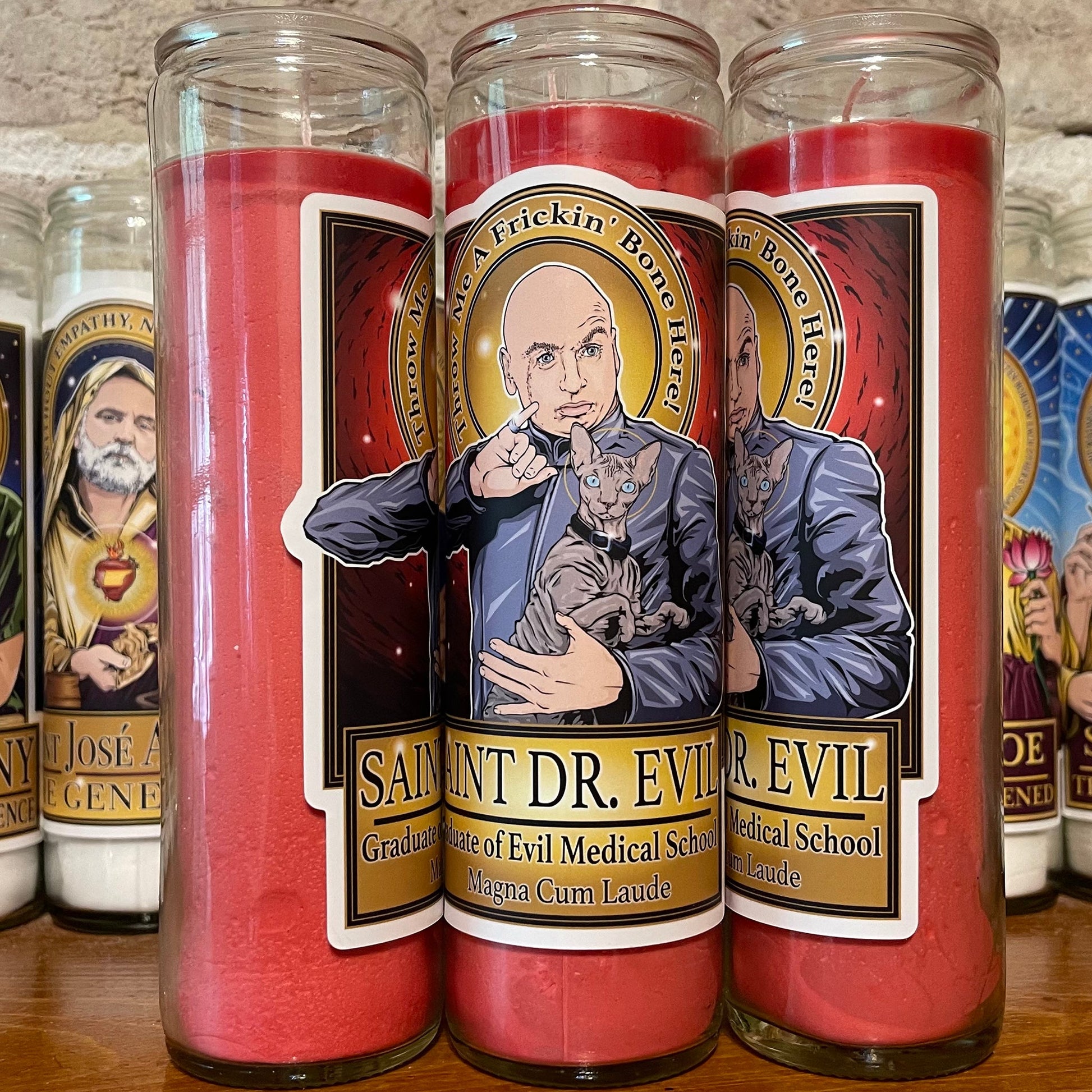 Saint Doctor Evil Candle Cleaverandblade.com